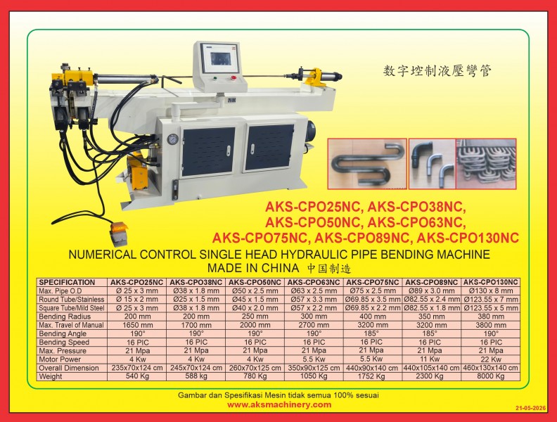 AKS - CPO25NC, AKS - CPO38NC, AKS - CPO50NC, AKS - CPO63NC, AKS - CPO75NC, AKS - CPO89NC, AKS - CPO130NC