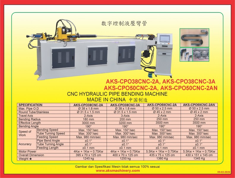 AKS - CPO38CNC-2A, AKS - CPO38CNC-3A, AKS - CPO50CNC-2A, AKS - CPO50CNC-2AN